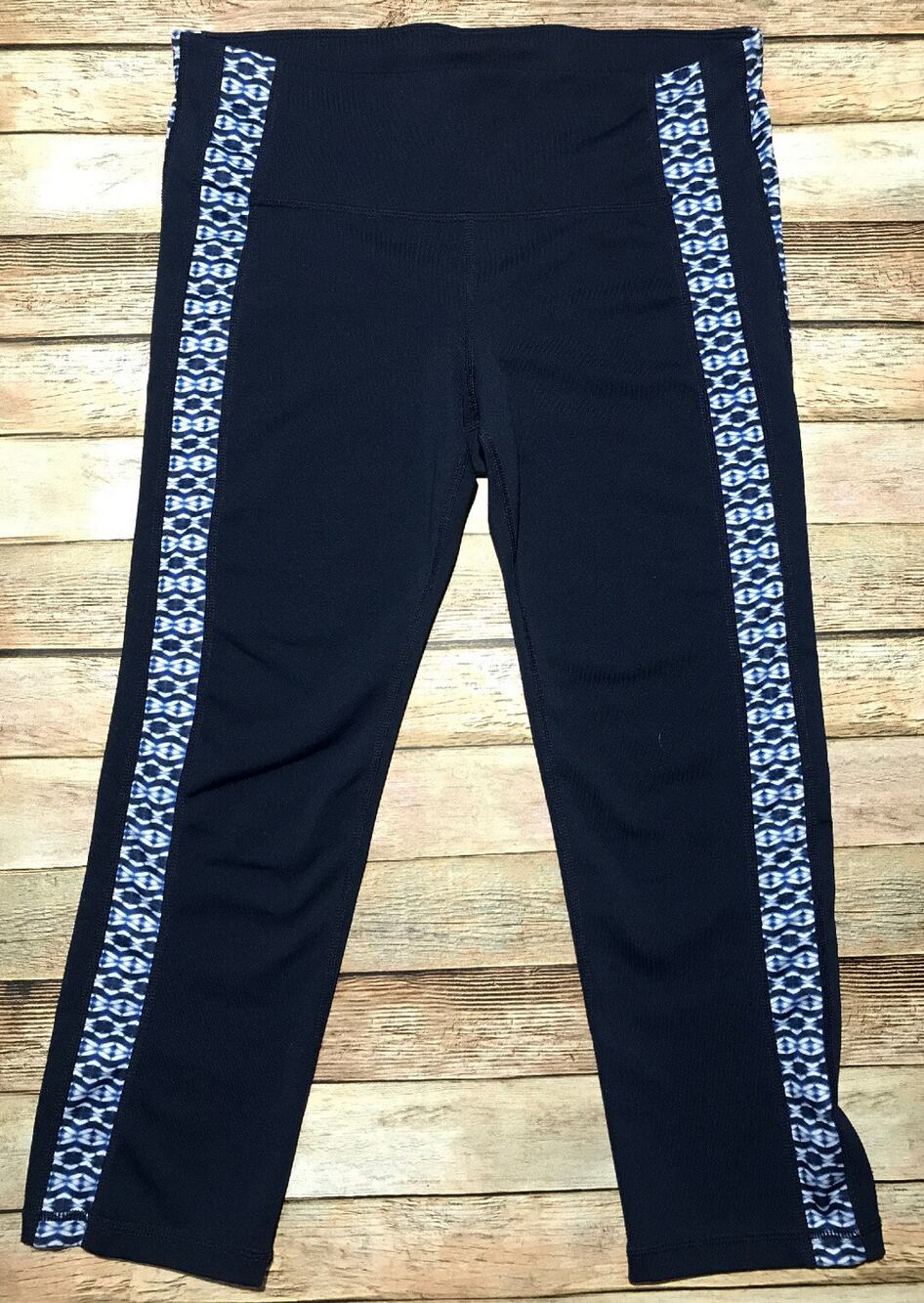Gap Fit Women’s Size Small Navy Blue Gfit Cropped Leggings W/ Side Stripe